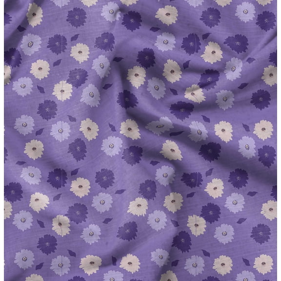 Soimoi Poly Canvas Purple Fabric By the Yard - 56 Inch Wide - Florals, Leaves Print Fabric - Elegant & Beautiful Patterns for Fashion and Home Decor Printed Fabric