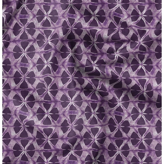 Soimoi Poly Canvas Purple Fabric By the Yard - 56 Inch Wide - African Tribal Material - Artistic and Modern Patterns for Various Uses Printed Fabric