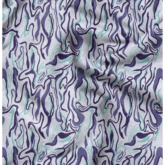Soimoi Poly Canvas Purple Fabric - By the Yard - 56 Inch Wide - Abstracts Art Fabric - Contemporary and Unique Patterns for Creative Projects Printed Fabric