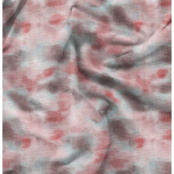 Soimoi Poly Canvas Red Fabric By the Yard - 56 Inch Wide - Sparkle Tie & Dye Botanical - Nature's Enhanced with Sparkle Tie & Dye Patterns Printed Fabric