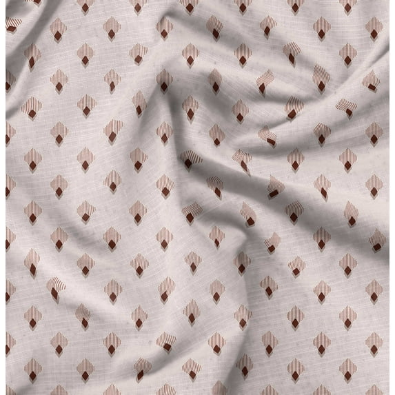 Soimoi Poly Canvas Red Fabric By the Yard - 56 Inch Wide - Geometric Material - Artistic and Modern Patterns for Various Uses Printed Fabric