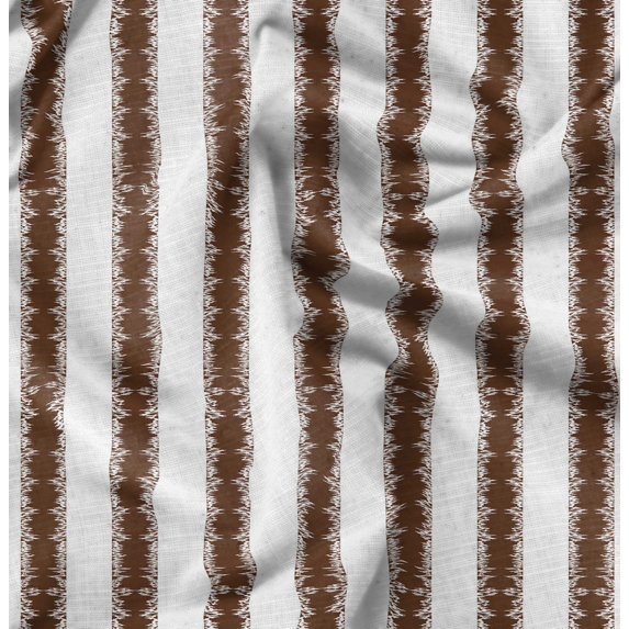 Soimoi Poly Canvas White Fabric By the Yard - 56 Inch Wide - Stripe - Classic Charm with Stripe Patterns Printed Fabric