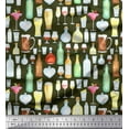 thumbnail image 1 of Soimoi Poly Georgette Fabric Bottle,Wine & Beer Bar Decor Fabric Printed Yard 42 Inch Wide, 1 of 1