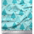 thumbnail image 1 of Soimoi Poly Georgette Fabric Christmas Tree Block Printed Fabric 1 Yard 42 Inch Wide, 1 of 1