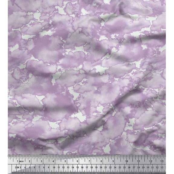 Soimoi Poly Georgette Fabric Cloud Nature Printed Craft Fabric by the Yard 42 Inch Wide