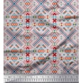 thumbnail image 1 of Soimoi Poly Georgette Fabric Cross Sign & Triangle Geometric Print Fabric by The Yard 42 Inch Wide, 1 of 1