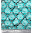 thumbnail image 1 of Soimoi Poly Georgette Fabric Damask & Floral Block Print Fabric by The Yard 52 Inch Wide, 1 of 1
