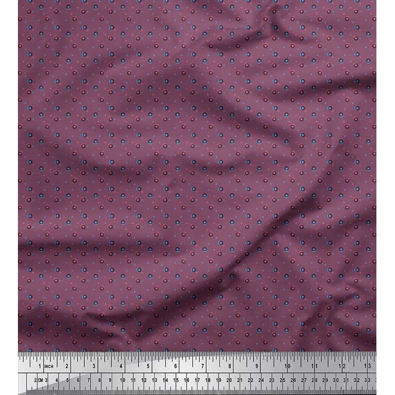 Soimoi Poly Georgette Fabric Dot & Circle Shirting Fabric Prints by Yard 52 Inch Wide