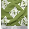 thumbnail image 1 of Soimoi Poly Georgette Fabric Fish Block Printed Craft Fabric by The Yard 42 Inch Wide, 1 of 1