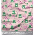 thumbnail image 1 of Soimoi Poly Georgette Fabric Floral & Frog Cartoon Decor Fabric Printed Yard 42 Inch Wide, 1 of 1