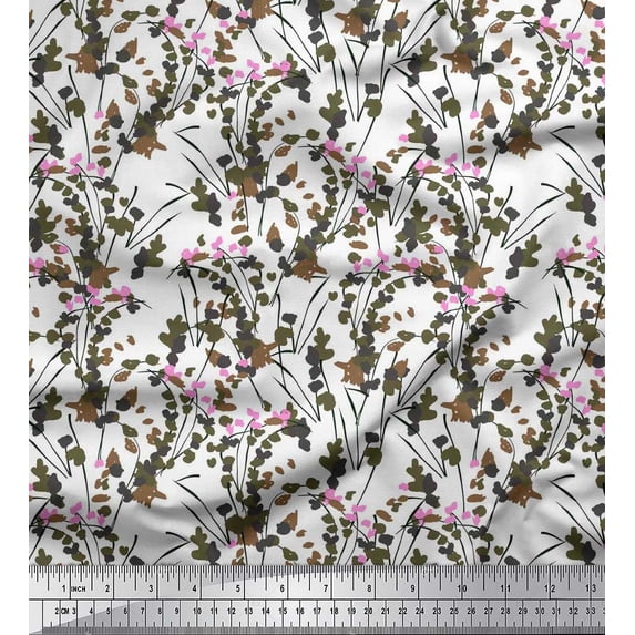 Soimoi Poly Georgette Fabric Floral Shirting Print Fabric by The Yard 42 Inch Wide