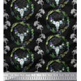thumbnail image 1 of Soimoi Poly Georgette Fabric Floral,Wreath & Skull Animal Printed Fabric 1 Yard 52 Inch Wide, 1 of 1