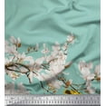 thumbnail image 1 of Soimoi Poly Georgette Fabric Floral & Yellow Bird Print Fabric by The Yard 52 Inch Wide, 1 of 1