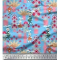 thumbnail image 1 of Soimoi Poly Georgette Fabric Flower Vase & Bunny Cartoon Print Fabric by The Yard 42 Inch Wide, 1 of 1