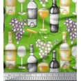 thumbnail image 1 of Soimoi Poly Georgette Fabric Grapes,Wine Glass & Bottle Decor Fabric Printed Yard 52 Inch Wide, 1 of 1