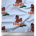 thumbnail image 1 of Soimoi Poly Georgette Fabric Horse Kids Print Sewing Fabric Yard 52 Inch Wide, 1 of 4