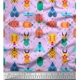 thumbnail image 1 of Soimoi Poly Georgette Fabric Insects Clip Art Print Fabric by The Yard 42 Inch Wide, 1 of 1