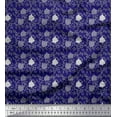 thumbnail image 1 of Soimoi Poly Georgette Fabric Leaves & Floral Block Print Fabric by The Yard 52 Inch Wide, 1 of 3