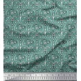 thumbnail image 1 of Soimoi Poly Georgette Fabric Leaves & Floral Block Print Fabric by Yard 42 Inch Wide, 1 of 3