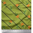 thumbnail image 1 of Soimoi Poly Georgette Fabric Leaves,Floral & Diagonal Stripe Print Fabric by The Yard 52 Inch Wide, 1 of 1