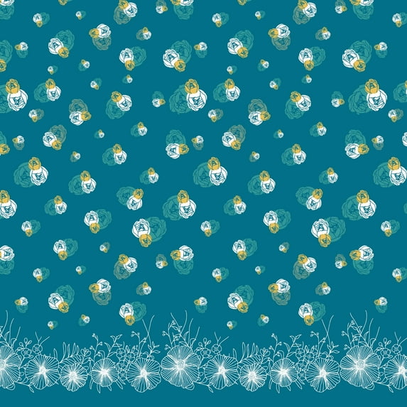Soimoi Poly Georgette Fabric Leaves & Flower Panel Print Fabric by the Yard 42 Inch Wide