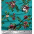 thumbnail image 1 of Soimoi Poly Georgette Fabric Leaves & Ranunculus Floral Print Fabric by Yard 42 Inch Wide, 1 of 1