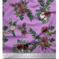 thumbnail image 1 of Soimoi Poly Georgette Fabric Leaves & Ranunculus Floral Print Fabric by Yard 52 Inch Wide, 1 of 1