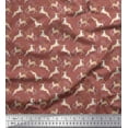 thumbnail image 1 of Soimoi Poly Georgette Fabric Leaves & Reindeer Animal Print Fabric by the Yard 42 Inch Wide, 1 of 1