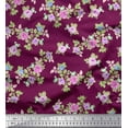 thumbnail image 1 of Soimoi Poly Georgette Fabric Leaves, & Rose Floral Decor Fabric Printed Yard 42 Inch Wide, 1 of 1