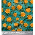 thumbnail image 1 of Soimoi Poly Georgette Fabric Leaves & Rose Floral Print Fabric by Yard 42 Inch Wide, 1 of 1