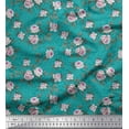 thumbnail image 1 of Soimoi Poly Georgette Fabric Leaves & Rose Floral Printed Fabric 1 Yard 52 Inch Wide, 1 of 3