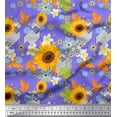 thumbnail image 1 of Soimoi Poly Georgette Fabric Leaves & Sunflower Floral Fabric Prints by Yard 42 Inch Wide, 1 of 3