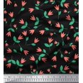 thumbnail image 1 of Soimoi Poly Georgette Fabric Leaves & Tulip Flower Clip Art Fabric Prints By Yard 42 Inch Wide, 1 of 1
