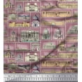 thumbnail image 1 of Soimoi Poly Georgette Fabric Monuments Patchwork Print Fabric by The Yard 42 Inch Wide, 1 of 1