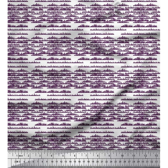 Soimoi Poly Georgette Fabric Monuments Shirting Print Fabric by The Yard 42 Inch Wide