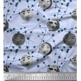 thumbnail image 1 of Soimoi Poly Georgette Fabric Moon & Stars Galaxy Print Fabric by The Yard 42 Inch Wide, 1 of 3