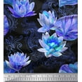thumbnail image 1 of Soimoi Poly Georgette Fabric Paisley,Leaves & Lotus Flower Print Fabric by Yard 52 Inch Wide, 1 of 1