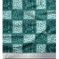 thumbnail image 1 of Soimoi Poly Georgette Fabric Peacock,Check & Paisley Patchwork Printed Fabric 1 Yard 52 Inch Wide, 1 of 1