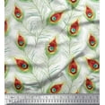 thumbnail image 1 of Soimoi Poly Georgette Fabric Peacock Feather Fabric Prints By Yard 42 Inch Wide, 1 of 3