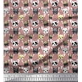 thumbnail image 1 of Soimoi Poly Georgette Fabric Puppy Face Dog Print Fabric by the Yard 42 Inch Wide, 1 of 1