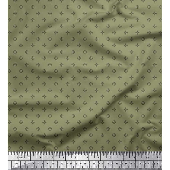 Soimoi Poly Georgette Fabric Small Motif Shirting Print Fabric by The Yard 52 Inch Wide