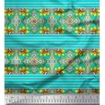thumbnail image 1 of Soimoi Poly Georgette Fabric Stripe & Moroccan Kaleidoscope Print Sewing Fabric Yard 52 Inch Wide, 1 of 1