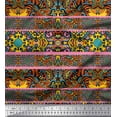thumbnail image 1 of Soimoi Poly Georgette Fabric Stripe & Mosaic Kaleidoscope Print Fabric by Yard 52 Inch Wide, 1 of 1
