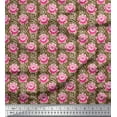 thumbnail image 1 of Soimoi Poly Georgette Fabric Stripe & Rose Floral Print Fabric by Yard 42 Inch Wide, 1 of 1