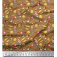 thumbnail image 1 of Soimoi Poly Georgette Fabric Sun,Ice Cream & Cocktail Summer Designs Printed Fabric 1 Yard 52 Inch Wide, 1 of 1