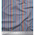 thumbnail image 1 of Soimoi Poly Georgette Fabric Vertical Stripe Printed Craft Fabric by The Yard 42 Inch Wide, 1 of 3