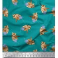 thumbnail image 1 of Soimoi Poly Georgette Fabric Wool & Cat Animal Decor Fabric Printed Yard 42 Inch Wide, 1 of 1