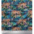 thumbnail image 1 of Soimoi Poly Georgette Fabric texture,leaves & tiger Animal Print Fabric by the Yard 52 Inch Wide, 1 of 1