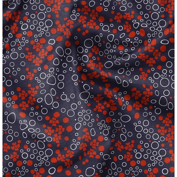 Soimoi Poly Taffeta Blue Fabric By the Yard - 56 Inch Wide - African Tribal Material - Artistic and Modern Patterns for Various Uses Printed Fabric