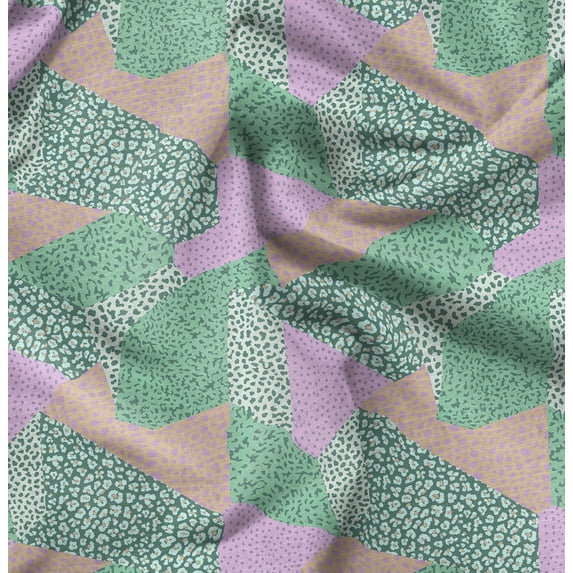 Soimoi Poly Taffeta Green Fabric By the Yard - 56 Inch Wide - Abstract Texture Fabric - Contemporary and Unique Patterns for Creative Projects Printed Fabric